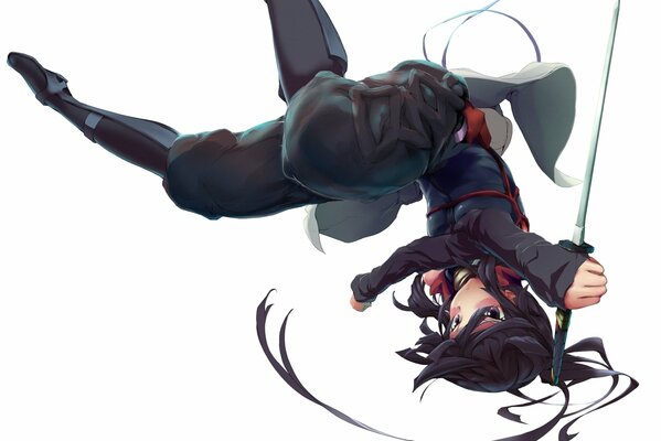 арт pekoneko аниме войти горизонт акацуки девушка меч оружие прыжок