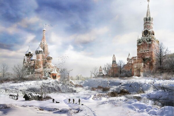 кремль зима разрушение