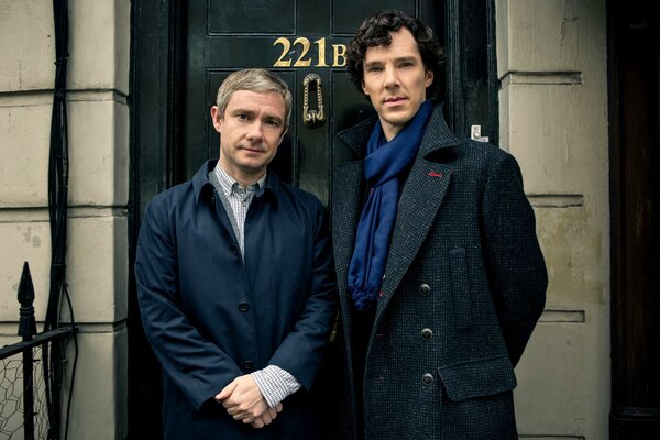 шерлок 3 сезон bbc one шерлок холмс д-р джон уотсон доктор ватсон актеры мужчины бенедикт камбербэтч мартин фриман дверь 221b бейкер-стрит