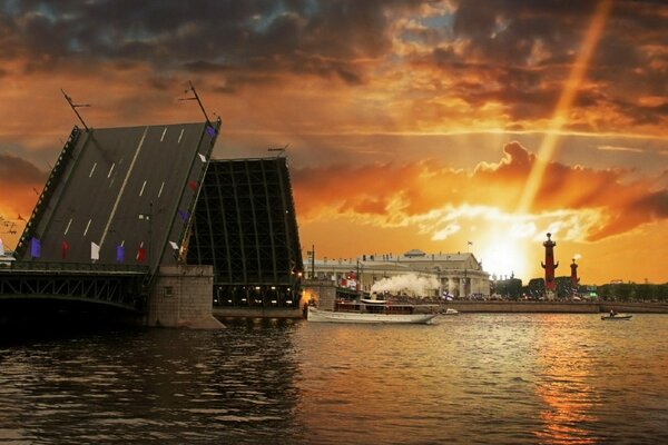 санкт-петербург белые ночи мост набережная