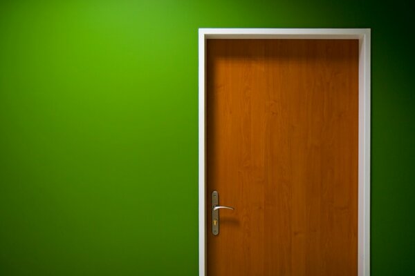дверь зеленый ручка