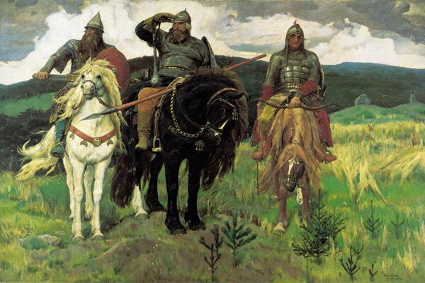 классика васнецов виктор михайлович сказка фольклор былины богатыри кони