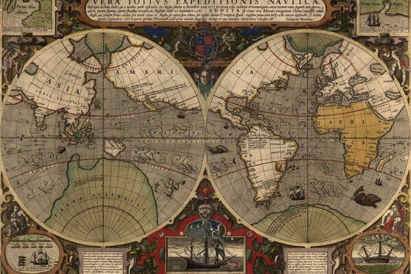 карта старая карта мир лепра