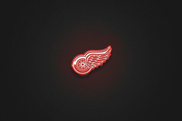 red wings логотип колесо крылья хоккей текстуры минимализм красный