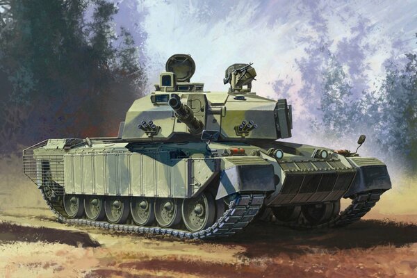 арт рисунок челленджер 2 основной боевой танк сухопутных войск великобритании годы эксплуатации с 1995г.