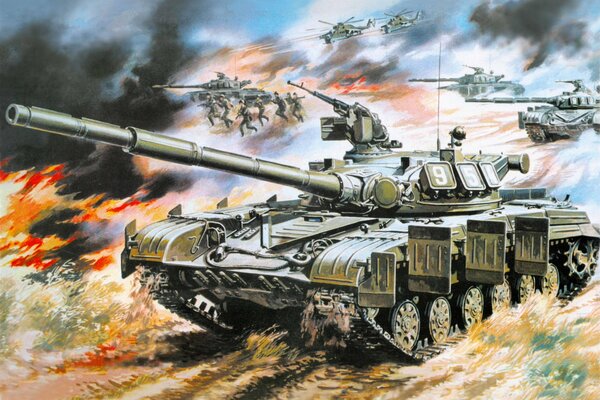 арт атака солдаты танки т-64а боевая гусеничная машина которая имеет мощное вооружение надежную броневую защиту и обладает высокой маневренностью предназначен для решения широкого круга боевых задач б