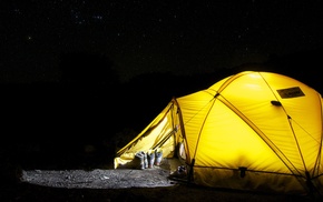 night, camping, stars