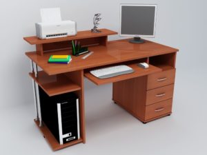 Коричневый стол для компьютера