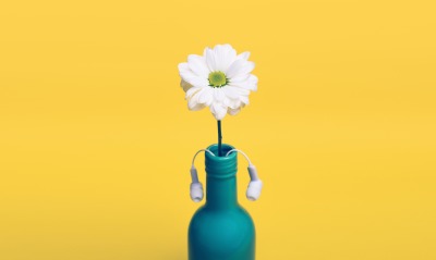 цветок бутылка наушники