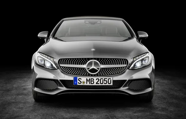 Обои Mercedes-Benz, A205, AMG, Cabriolet, кабриолет, C-Class, черный фон, мерседес, амг