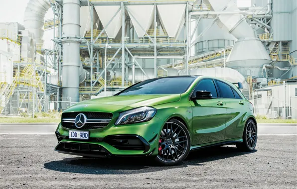 Обои Mercedes-Benz, зеленый, мерседес, AMG, A-class, амг, W176