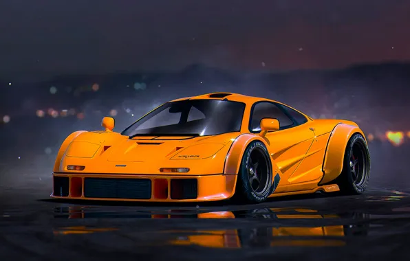 Обои McLaren, by Khyzyl Saleem, Supercar, Future, Tuning, Nigth, Orange