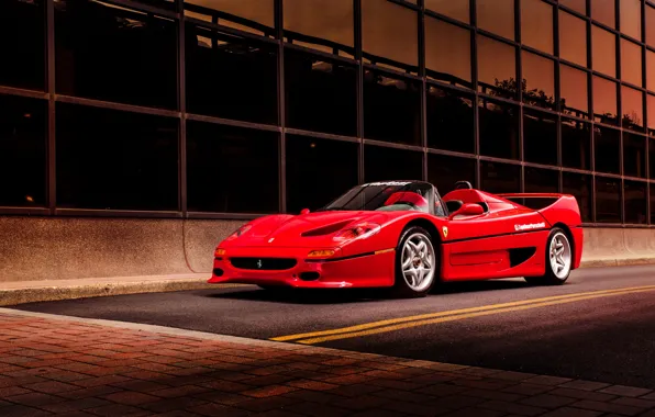 Обои supercar, red, Ferrari F50