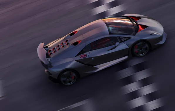 Обои Sesto Elemento, финишная черта, Lamborghini, скорость, трасса