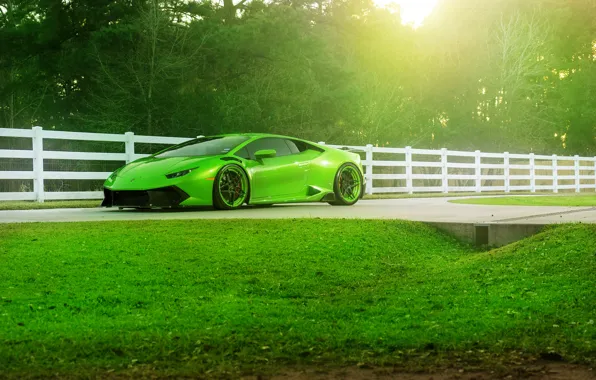 Обои ADV.1, Color, Lamborghini, LP610-4, Green, Supercar, Front, Wheels, Jeff, Huracan