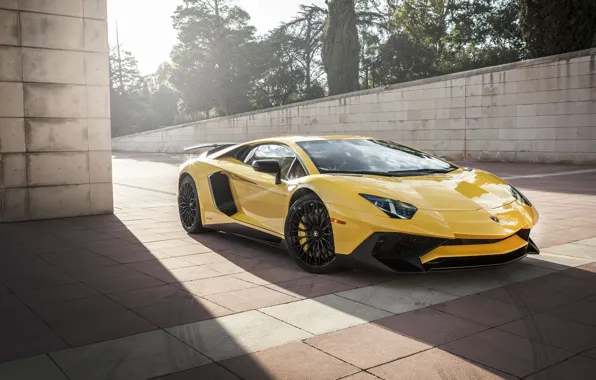 Обои Lamborghini, yellow, Aventador, Superveloce, LP-750