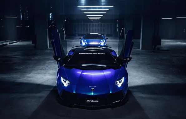 Обои Lamborghini, Car, Purple, Front, LP700-4, Aventador, Wrap, MM-Design