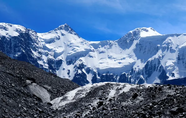 Обои гора Белуха, Горный Алтай, горы, ледник
