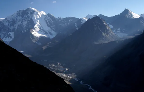 Обои гора Белуха, Катунский хребет, Горный Алтай, горы, ледник