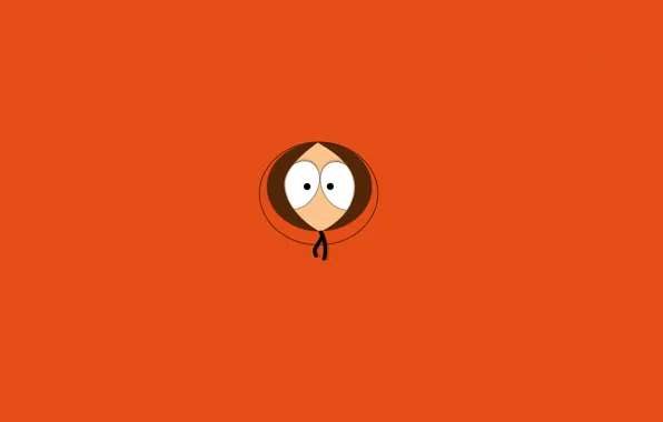 Обои минимализм, Южный парк, оранжевый фон, South Park, Кеннет (Кенни) Маккормик, Kenny McCormick, kenny