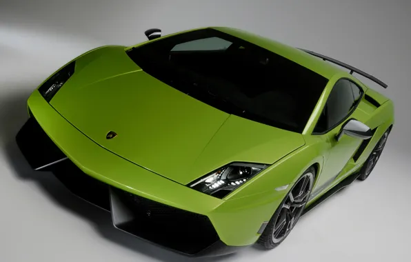 Обои car, green, Lamborghini, Superleggera, Gallardo, front, LP570-4