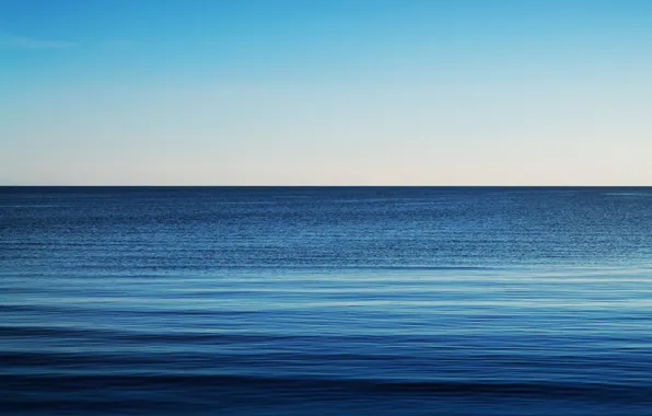Обои гладь, horizon, залив, blue, оттенки, волны, вода, градиент, waves, water, синий, gulf