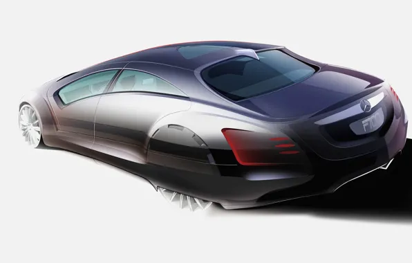 Обои дизайн, рисунок, Mercedes-Benz, концепт, F700