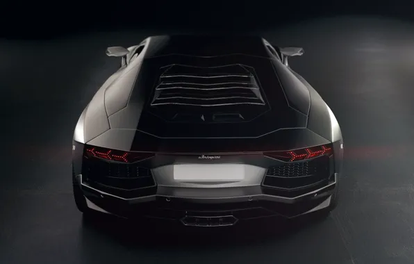 Обои View, Lamborghini, Power, Black, Aventador, LP700-4, Rear, Supercar, Top, Light