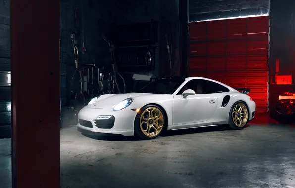 Обои White, Supercar, Power, Porsche, 911, Turbo S, Light