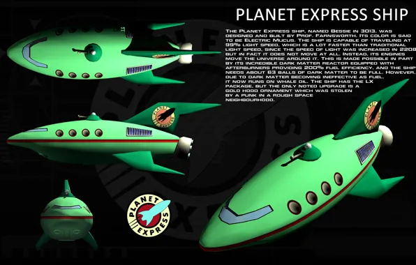 Обои planet express, Futurama, ship