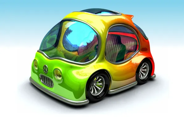 Обои машинка, Concept_Car, значок хиппи, буйство красок, Chrysler, BMW, хиппи