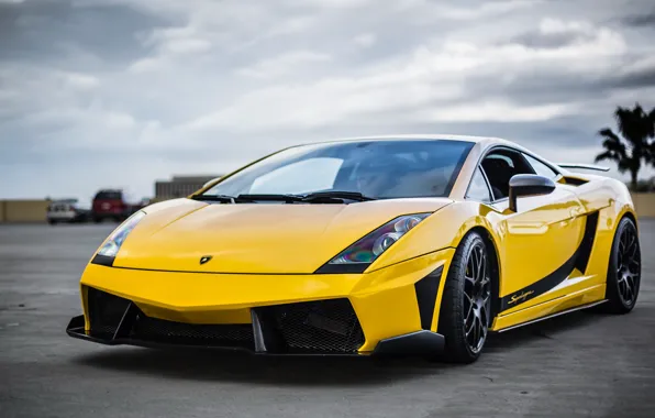 Обои Lamborghini, Superleggera, Gallardo, передок, Yellow, Supercar