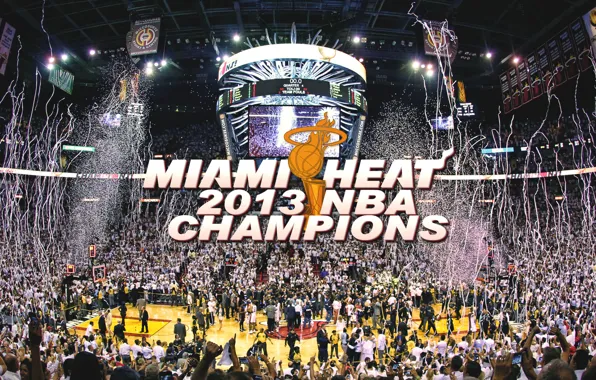 Обои NBA, Miami, Площадка, Heat, Баскетбол, Люди, Чемпионы, Арена, Хит, Спорт, Майами