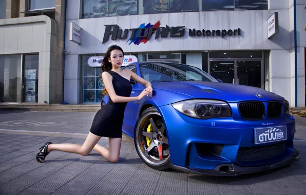 Обои BMW M1, автомобиль, девушка, korean model, машина, авто, модель, азиатка