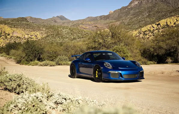 Обои GT3, синяя, порше, 911, Porsche, суперкар