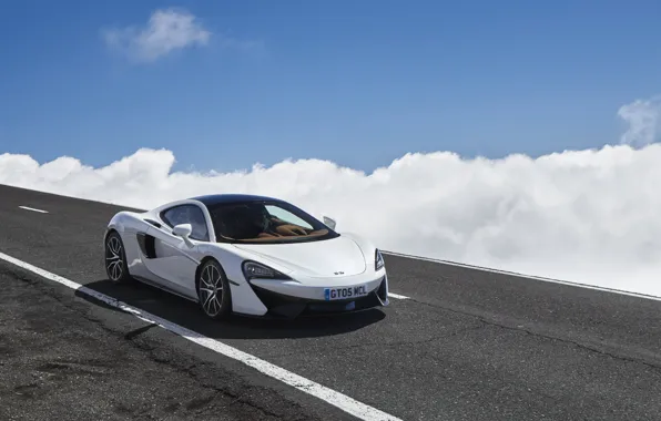 Обои McLaren, 570GT, авто, дорога, небо, облака