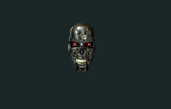Обои голова, минимализм, Terminator, череп, терминатор, робот, T-800