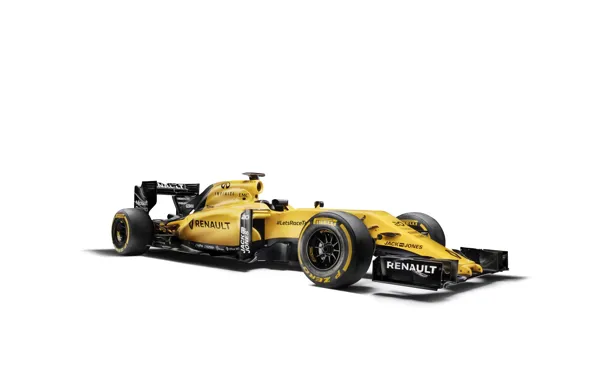 Обои белый фон, Renault, формула 1, болид, Formula 1, рено, R.S.16