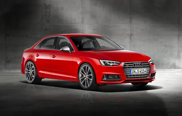 Обои 2015, Sedan, Red, ауди, красная, Audi