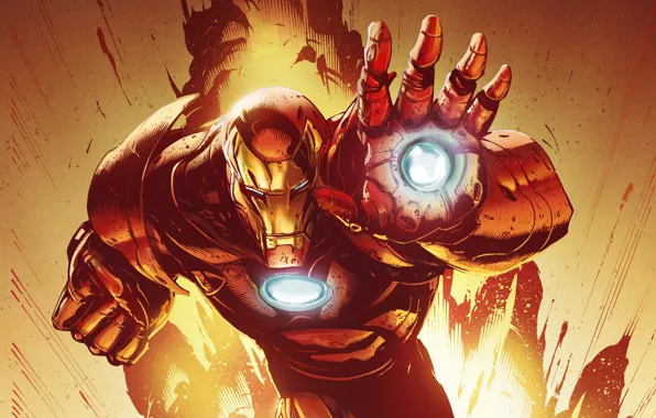 Обои iron man, marvel comics, супергерой, art, tony stark, броня, маска, костюм