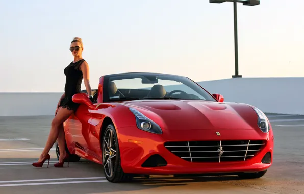 Обои Ferrari, суперкар, California, девушка, феррари, калифорния