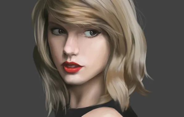 Обои взгляд, рисунок, Taylor Swift, девушка