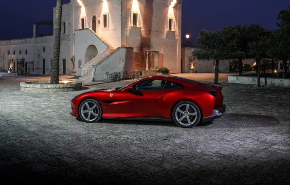 Обои Ferrari, вид сбоку, 2018, Portofino