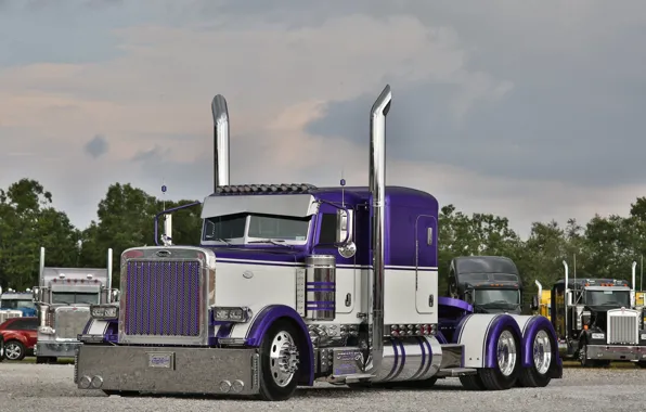 Обои Truck, Hrome, Peterbilt, Custom, Purple