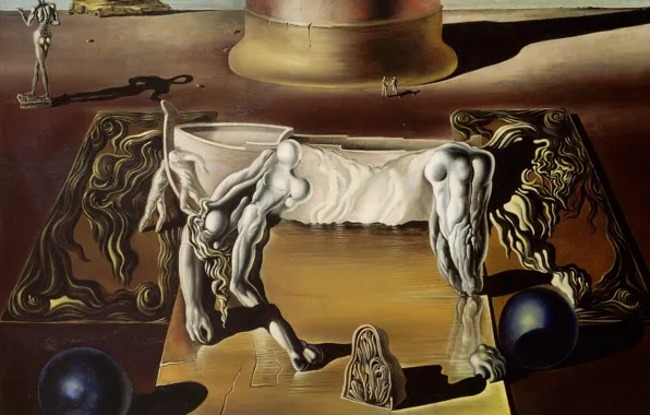 Обои Salvador Dali, картина, Пароноидальная Женщина-Лошадь, Сальвадор Дали, сюрреализм