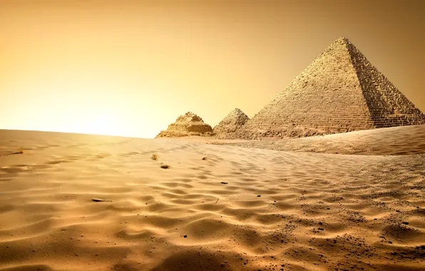 Обои песок, пирамиды, пустыня, Египет, Cairo