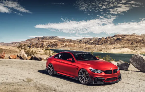 Обои BMW M4, пейзаж, авто, дизайн, красный