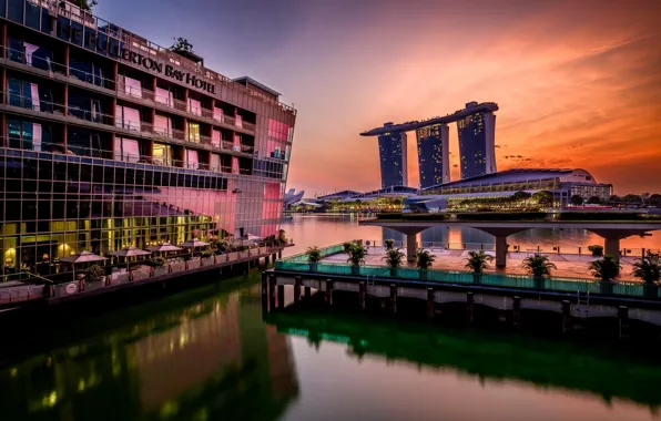 Обои город, пейзаж, Сингапур
