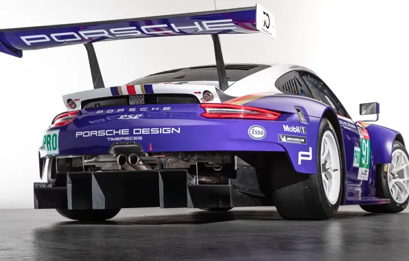 Обои 2018, гоночное авто, 911, вид сзади, Porsche, RSR
