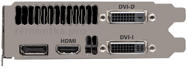 Разъемы HDMI и VGA на видеокарте